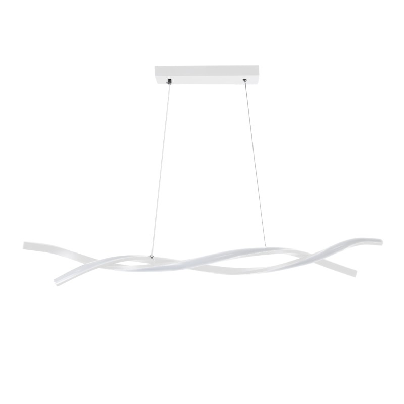 GloboStar® MORALES 61276 Κρεμαστό Φωτιστικό Οροφής Design LED CCT 54W 6048lm 200° AC 220-240V - Εναλλαγή Φωτισμού μέσω Τηλεχειριστηρίου All In One Ψυχρό 6000k+Φυσικό 4500k+Θερμό 2700k Dimmable Μ90 x Π14 x Υ14cm - Λευκό - 3 Years Warranty