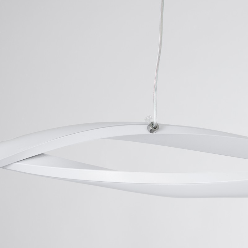 GloboStar® MORALES 61276 Κρεμαστό Φωτιστικό Οροφής Design LED CCT 54W 6048lm 200° AC 220-240V - Εναλλαγή Φωτισμού μέσω Τηλεχειριστηρίου All In One Ψυχρό 6000k+Φυσικό 4500k+Θερμό 2700k Dimmable Μ90 x Π14 x Υ14cm - Λευκό - 3 Years Warranty