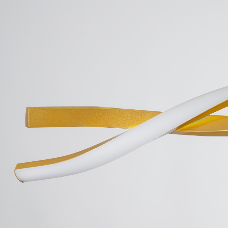 GloboStar® MORALES 61278 Κρεμαστό Φωτιστικό Οροφής Design LED CCT 54W 6048lm 200° AC 220-240V - Εναλλαγή Φωτισμού μέσω Τηλεχειριστηρίου All In One Ψυχρό 6000k+Φυσικό 4500k+Θερμό 2700k Dimmable Μ90 x Π14 x Υ14cm - Χρυσό Πλατίνα - 3 Years Warranty