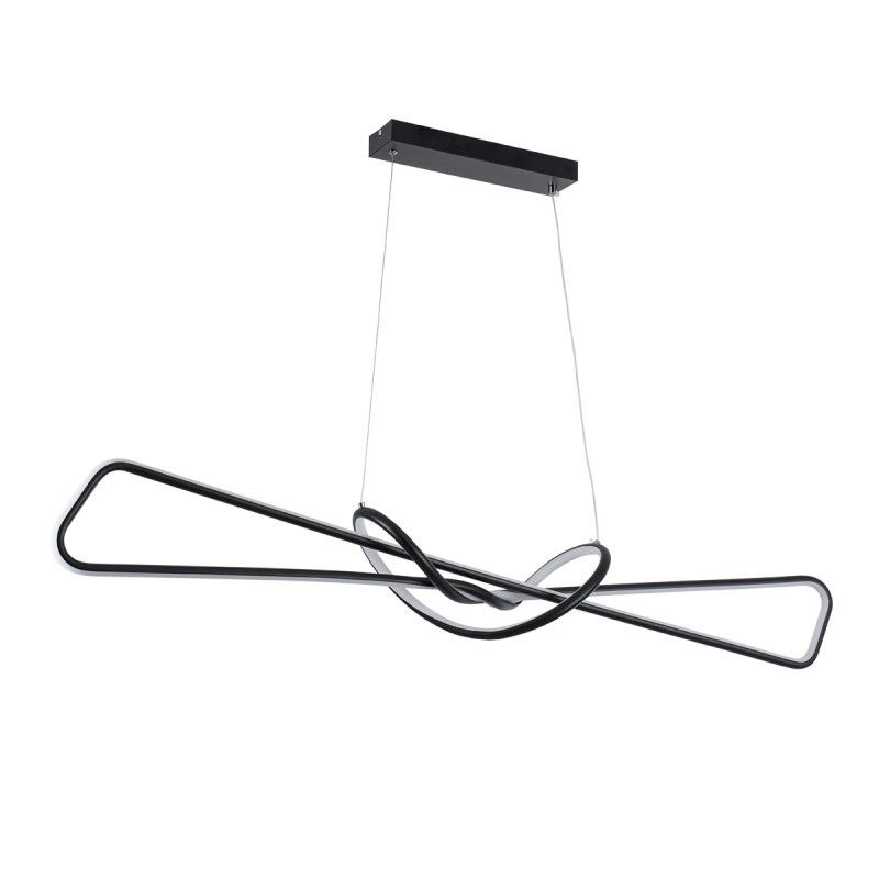 GloboStar® DOLORES 61279 Κρεμαστό Φωτιστικό Οροφής Design LED CCT 105W 11760lm 300° AC 220-240V - Εναλλαγή Φωτισμού μέσω Τηλεχειριστηρίου All In One Ψυχρό 6000k+Φυσικό 4500k+Θερμό 2700k Dimmable Μ110 x Π17 x Υ17.5cm - Μαύρο - 3 Years Warranty