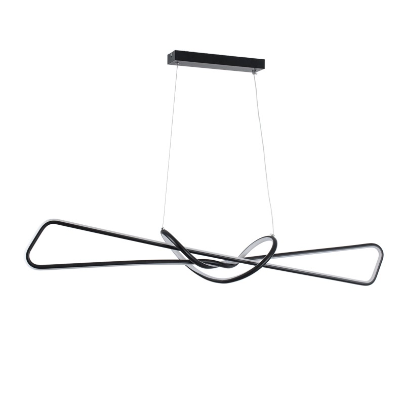 GloboStar® DOLORES 61279 Κρεμαστό Φωτιστικό Οροφής Design LED CCT 105W 11760lm 300° AC 220-240V - Εναλλαγή Φωτισμού μέσω Τηλεχειριστηρίου All In One Ψυχρό 6000k+Φυσικό 4500k+Θερμό 2700k Dimmable Μ110 x Π17 x Υ17.5cm - Μαύρο - 3 Years Warranty