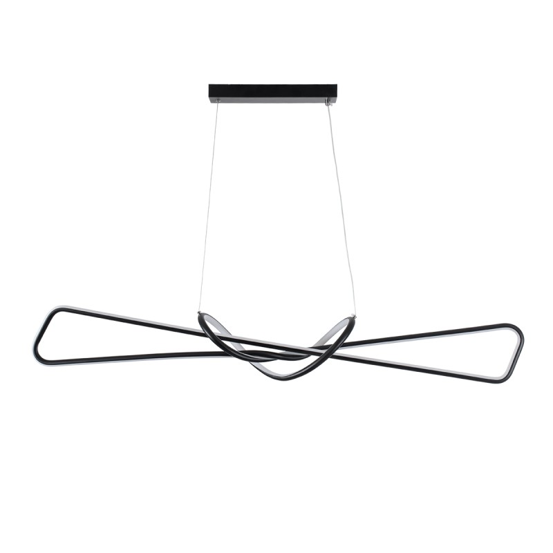 GloboStar® DOLORES 61279 Κρεμαστό Φωτιστικό Οροφής Design LED CCT 105W 11760lm 300° AC 220-240V - Εναλλαγή Φωτισμού μέσω Τηλεχειριστηρίου All In One Ψυχρό 6000k+Φυσικό 4500k+Θερμό 2700k Dimmable Μ110 x Π17 x Υ17.5cm - Μαύρο - 3 Years Warranty