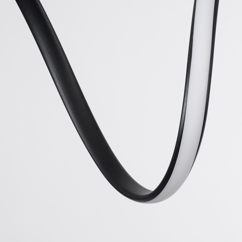 GloboStar® SPIRALE 61283 Κρεμαστό Φωτιστικό Οροφής Design LED CCT 75W 8400lm 300° AC 220-240V - Εναλλαγή Φωτισμού μέσω Τηλεχειριστηρίου All In One Ψυχρό 6000k+Φυσικό 4500k+Θερμό 2700k Dimmable Μ72 x Π25 x Υ30cm - Μαύρο - 3 Years Warranty