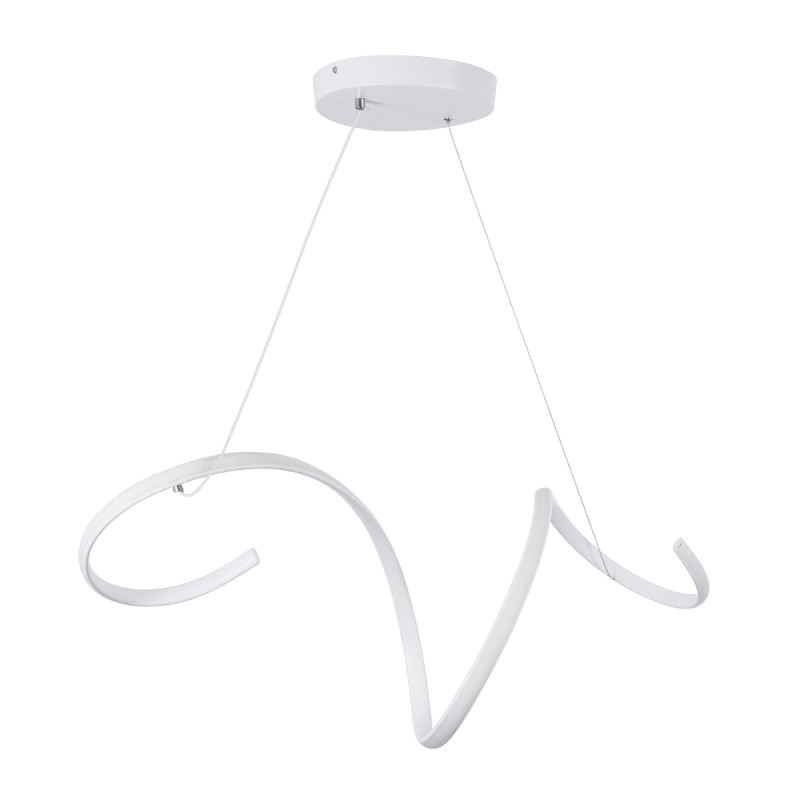 GloboStar® SPIRALE 61284 Κρεμαστό Φωτιστικό Οροφής Design LED CCT 75W 8400lm 300° AC 220-240V - Εναλλαγή Φωτισμού μέσω Τηλεχειριστηρίου All In One Ψυχρό 6000k+Φυσικό 4500k+Θερμό 2700k Dimmable Μ72 x Π25 x Υ30cm - Λευκό - 3 Years Warranty