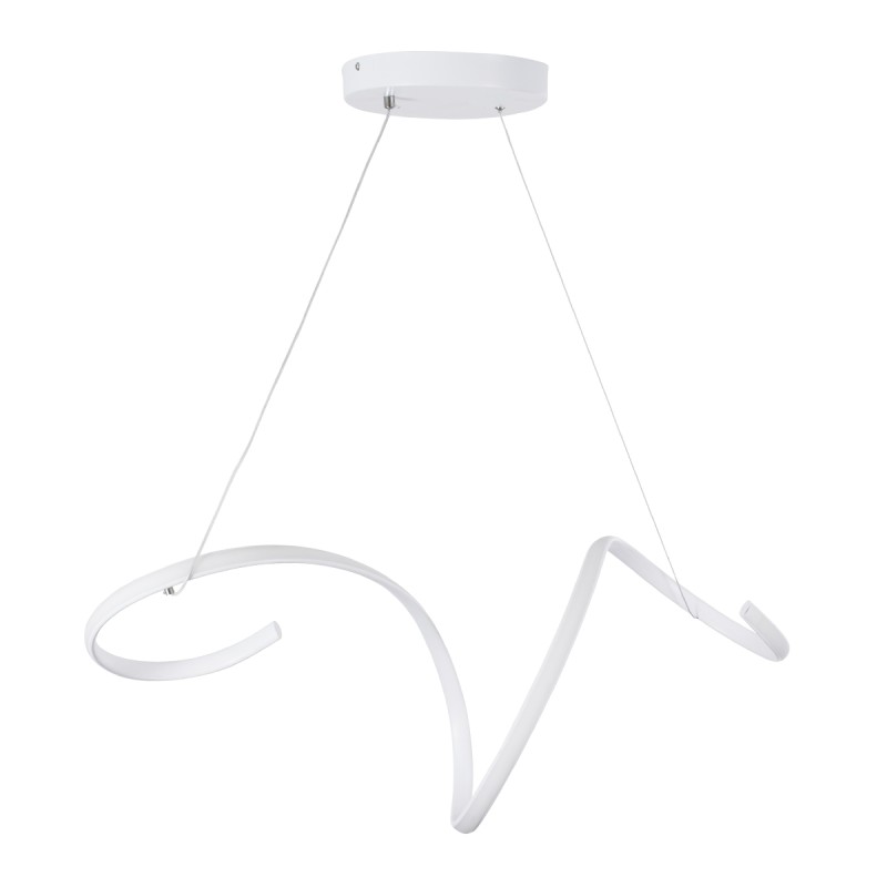 GloboStar® SPIRALE 61284 Κρεμαστό Φωτιστικό Οροφής Design LED CCT 75W 8400lm 300° AC 220-240V - Εναλλαγή Φωτισμού μέσω Τηλεχειριστηρίου All In One Ψυχρό 6000k+Φυσικό 4500k+Θερμό 2700k Dimmable Μ72 x Π25 x Υ30cm - Λευκό - 3 Years Warranty