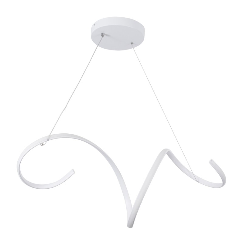 GloboStar® SPIRALE 61284 Κρεμαστό Φωτιστικό Οροφής Design LED CCT 75W 8400lm 300° AC 220-240V - Εναλλαγή Φωτισμού μέσω Τηλεχειριστηρίου All In One Ψυχρό 6000k+Φυσικό 4500k+Θερμό 2700k Dimmable Μ72 x Π25 x Υ30cm - Λευκό - 3 Years Warranty