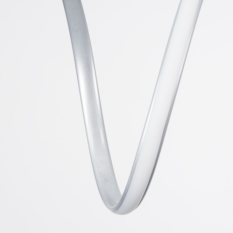 GloboStar® SPIRALE 61285 Κρεμαστό Φωτιστικό Οροφής Design LED CCT 75W 8400lm 300° AC 220-240V - Εναλλαγή Φωτισμού μέσω Τηλεχειριστηρίου All In One Ψυχρό 6000k+Φυσικό 4500k+Θερμό 2700k Dimmable Μ72 x Π25 x Υ30cm - Νίκελ Ασημί Βούρτσας - 3 Years Warranty