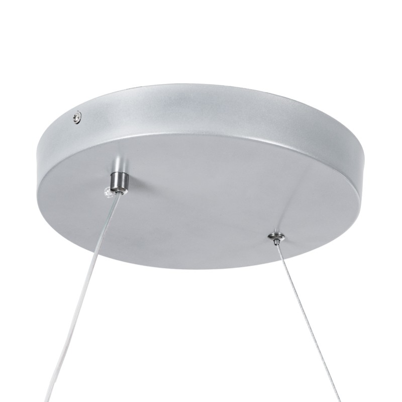 GloboStar® SPIRALE 61285 Κρεμαστό Φωτιστικό Οροφής Design LED CCT 75W 8400lm 300° AC 220-240V - Εναλλαγή Φωτισμού μέσω Τηλεχειριστηρίου All In One Ψυχρό 6000k+Φυσικό 4500k+Θερμό 2700k Dimmable Μ72 x Π25 x Υ30cm - Νίκελ Ασημί Βούρτσας - 3 Years Warranty