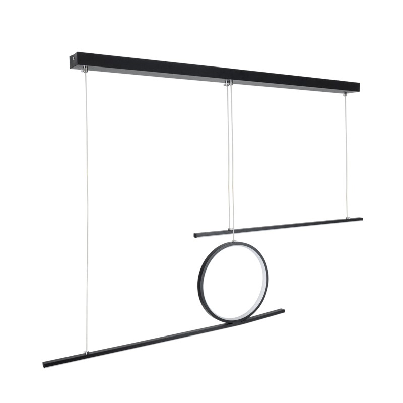 GLOBOSTAR® TEREZA 61288 Μοντέρνο Κρεμαστό Φωτιστικό Οροφής LED 67W 7504lm 300° AC 220-240V IP20 Ρυθμιζόμενο Λευκό CCT με Χειριστήριο από 2700K έως 6000K Dimmable - Lumileds SMD Chip - Μαύρο Ματ - Μ110 x Π4.5 x Υ34cm - 3 Χρόνια Εγγύηση