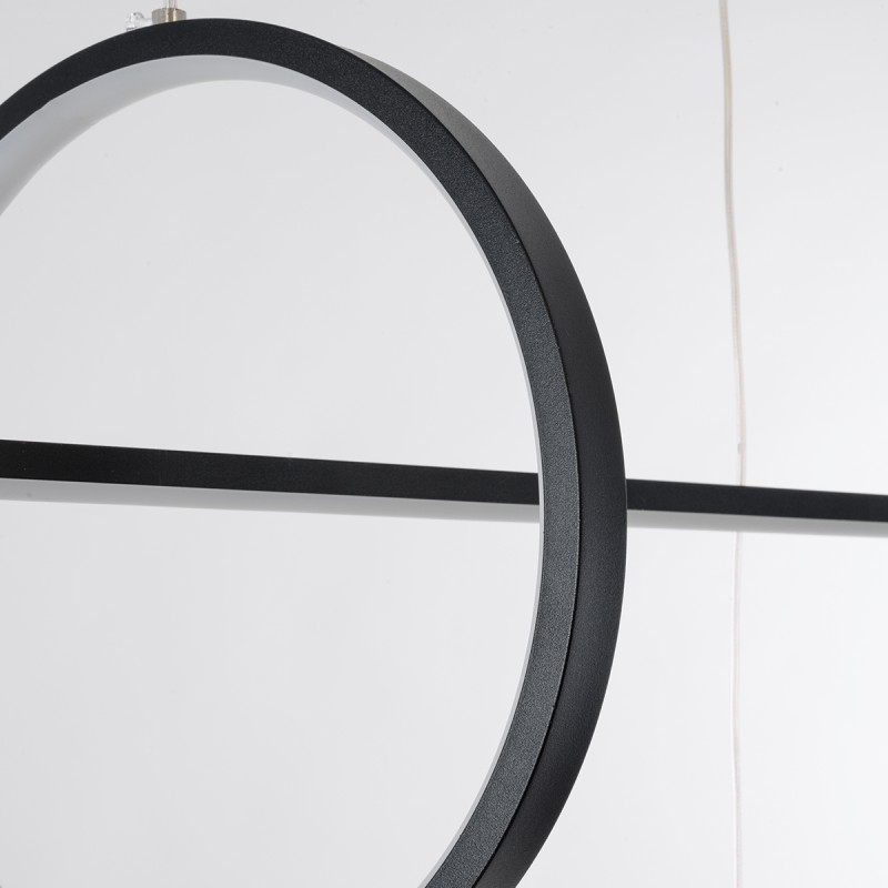 GLOBOSTAR® LINEARE 61290 Μοντέρνο Κρεμαστό Φωτιστικό Οροφής LED 67W 7504lm 300° AC 220-240V IP20 Ρυθμιζόμενο Λευκό CCT με Χειριστήριο από 2700K έως 6000K Dimmable - Lumileds SMD Chip - Μαύρο Ματ - Μ130 x Π25 x Υ60cm - 3 Χρόνια Εγγύηση