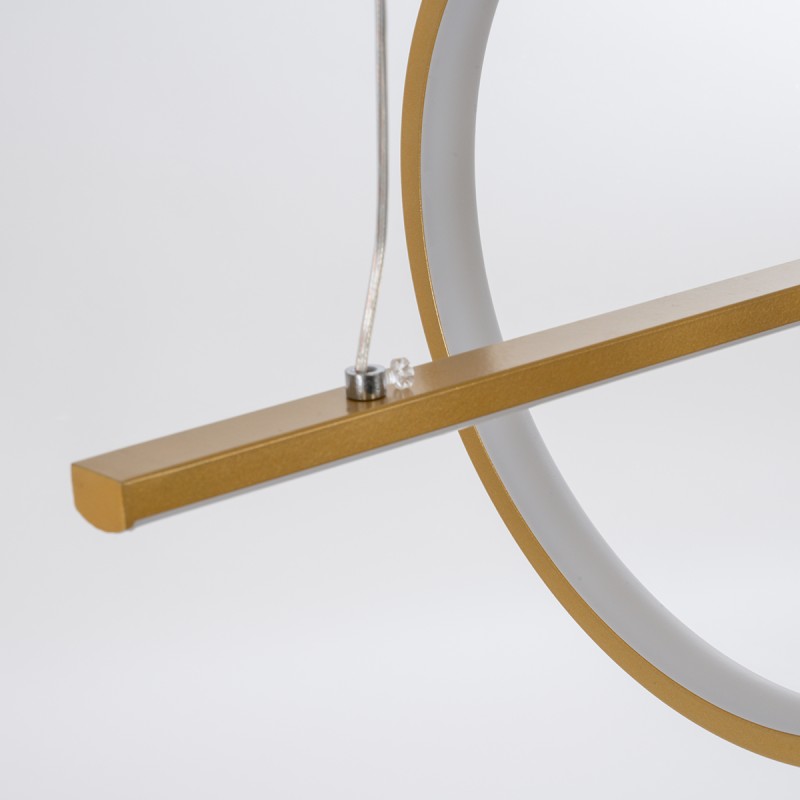 GloboStar® LINEARE 61291 Κρεμαστό Φωτιστικό Οροφής Design LED CCT 67W 7504lm 300° AC 220-240V - Εναλλαγή Φωτισμού μέσω Τηλεχειριστηρίου All In One Ψυχρό 6000k+Φυσικό 4500k+Θερμό 2700k Dimmable Μ130 x Π25 x Υ60cm - Χρυσό Πλατίνα - 3 Years Warranty