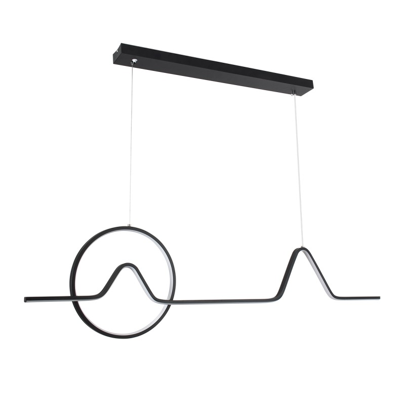 GloboStar® WINDY 61292 Κρεμαστό Φωτιστικό Οροφής Design LED CCT 67W 7504lm 300° AC 220-240V - Εναλλαγή Φωτισμού μέσω Τηλεχειριστηρίου All In One Ψυχρό 6000k+Φυσικό 4500k+Θερμό 2700k Dimmable Μ120 x Π4 x Υ30cm - Μαύρο - 3 Years Warranty