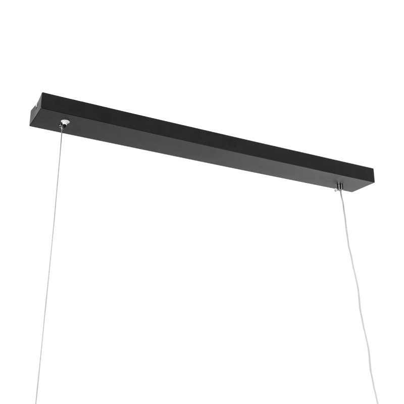 GloboStar® WINDY 61292 Κρεμαστό Φωτιστικό Οροφής Design LED CCT 67W 7504lm 300° AC 220-240V - Εναλλαγή Φωτισμού μέσω Τηλεχειριστηρίου All In One Ψυχρό 6000k+Φυσικό 4500k+Θερμό 2700k Dimmable Μ120 x Π4 x Υ30cm - Μαύρο - 3 Years Warranty