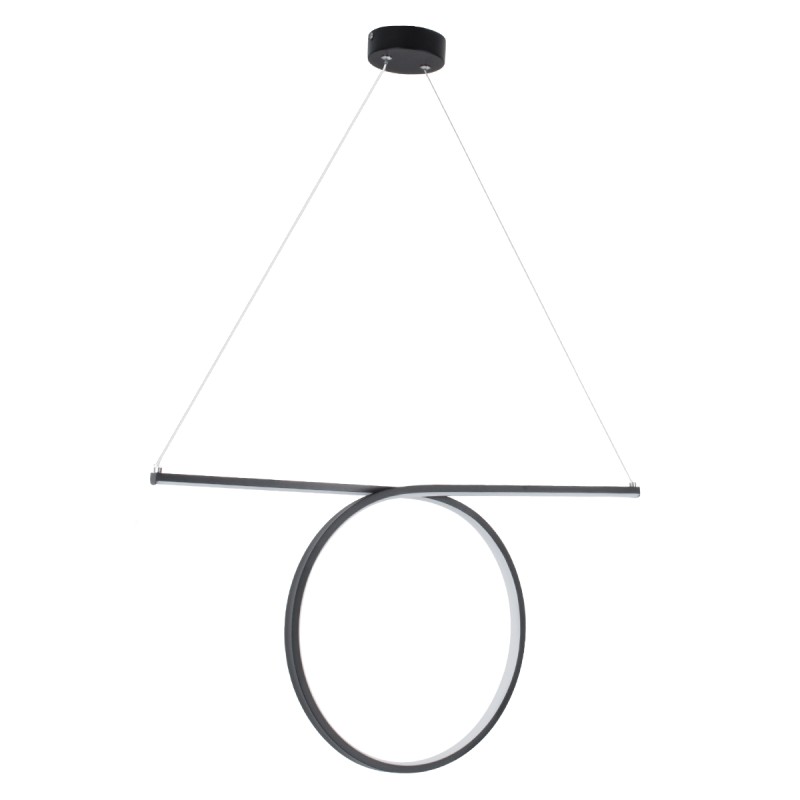 GLOBOSTAR® ROME 61294 Μοντέρνο Κρεμαστό Φωτιστικό Οροφής LED 24W 2640lm 200° AC 220-240V IP20 Ρυθμιζόμενο Λευκό CCT με On/Off 2700K/4500K/6000K - Lumileds SMD Chip - Μαύρο Ματ - Μ65.5 x Π4 x Υ33cm - 3 Χρόνια Εγγύηση