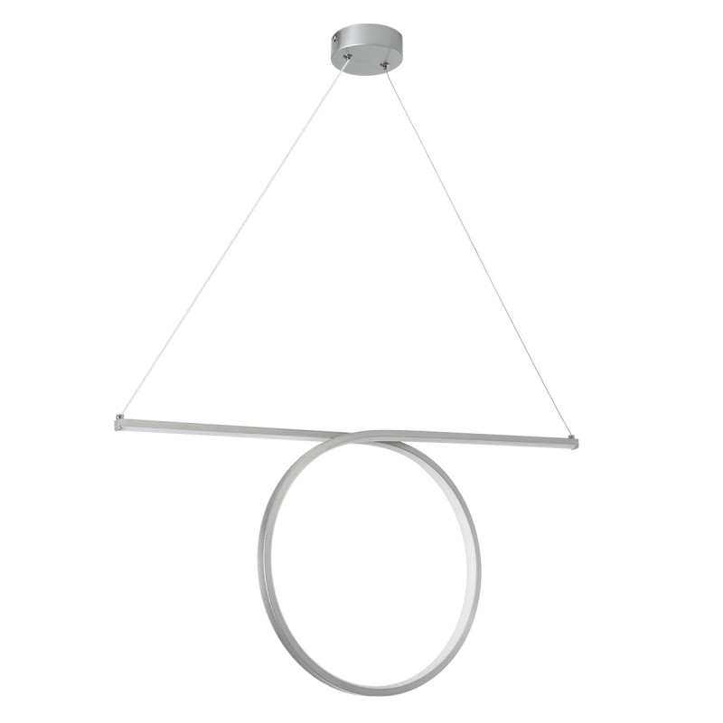 GLOBOSTAR® ROME 61296 Μοντέρνο Κρεμαστό Φωτιστικό Οροφής LED 24W 2640lm 200° AC 220-240V IP20 Ρυθμιζόμενο Λευκό CCT με On/Off 2700K/4500K/6000K - Lumileds SMD Chip - Νίκελ Βούρτσας - Μ65.5 x Π4 x Υ33cm - 3 Χρόνια Εγγύηση