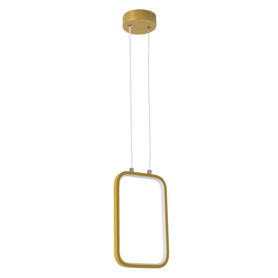 GloboStar® NEROBA 61301 Κρεμαστό Φωτιστικό Οροφής Linear Design LED CCT 12W 1320lm 360° AC 220-240V - Εναλλαγή Φωτισμού μέσω Διακόπτη On/Off All In One Ψυχρό 6000k+Φυσικό 4500k+Θερμό 2700k Μ16 x Π1.6 x Υ25.5cm - Χρυσό Βούρτσας - 3 Years Warranty