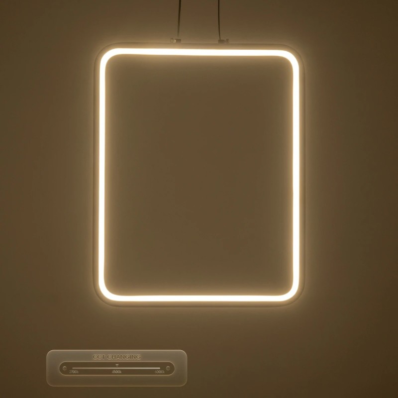 GLOBOSTAR® NEROBA 61304 Μοντέρνο Κρεμαστό Φωτιστικό Οροφής LED 18W 1980lm 360° AC 220-240V IP20 Ρυθμιζόμενο Λευκό CCT με On/Off 2700K/4500K/6000K - Lumileds SMD Chip - Νίκελ Βούρτσας - Μ29 x Π2 x Υ36cm - 3 Χρόνια Εγγύηση