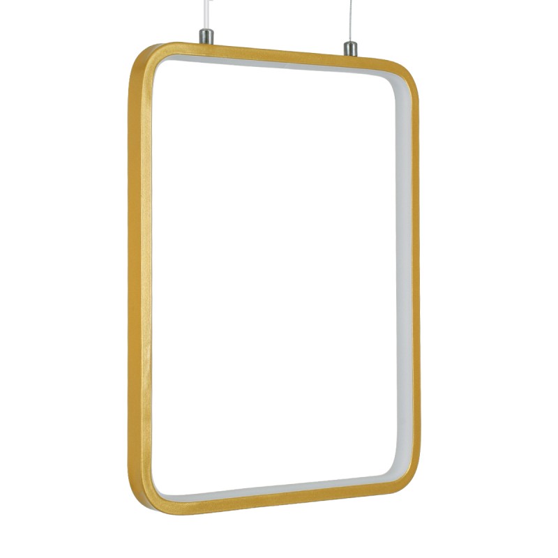 GloboStar® NEROBA 61305 Κρεμαστό Φωτιστικό Οροφής Linear Design LED CCT 18W 1980lm 360° AC 220-240V - Εναλλαγή Φωτισμού μέσω Διακόπτη On/Off All In One Ψυχρό 6000k+Φυσικό 4500k+Θερμό 2700k Μ29 x Π2 x Υ36cm - Χρυσό Βούρτσας - 3 Years Warranty