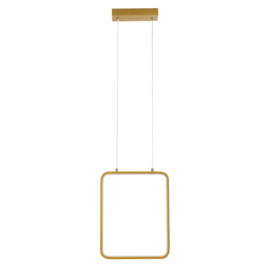 GloboStar® NEROBA 61305 Κρεμαστό Φωτιστικό Οροφής Linear Design LED CCT 18W 1980lm 360° AC 220-240V - Εναλλαγή Φωτισμού μέσω Διακόπτη On/Off All In One Ψυχρό 6000k+Φυσικό 4500k+Θερμό 2700k Μ29 x Π2 x Υ36cm - Χρυσό Βούρτσας - 3 Years Warranty