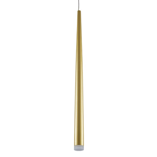 GloboStar® TEARS 61310 Κρεμαστό Φωτιστικό Οροφής Design LED CCT 3W 330lm 180° AC 220-240V - Εναλλαγή Φωτισμού μέσω Διακόπτη On/Off All In One Ψυχρό 6000k+Φυσικό 4500k+Θερμό 2700k Φ3.2 x Υ51.5cm - Χρυσό Βούρτσας - 3 Years Warranty