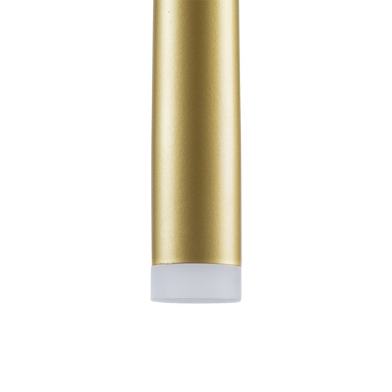 GloboStar® TEARS 61310 Κρεμαστό Φωτιστικό Οροφής Design LED CCT 3W 330lm 180° AC 220-240V - Εναλλαγή Φωτισμού μέσω Διακόπτη On/Off All In One Ψυχρό 6000k+Φυσικό 4500k+Θερμό 2700k Φ3.2 x Υ51.5cm - Χρυσό Βούρτσας - 3 Years Warranty