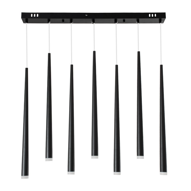 GloboStar® TEARS 61311 Κρεμαστό Φωτιστικό Οροφής Design LED CCT 21W 2310lm 180° AC 220-240V - Εναλλαγή Φωτισμού μέσω Τηλεχειριστηρίου All In One Ψυχρό 6000k+Φυσικό 4500k+Θερμό 2700k Dimmable Μ70 x Π3.2 x Υ60cm - Μαύρο - 3 Years Warranty