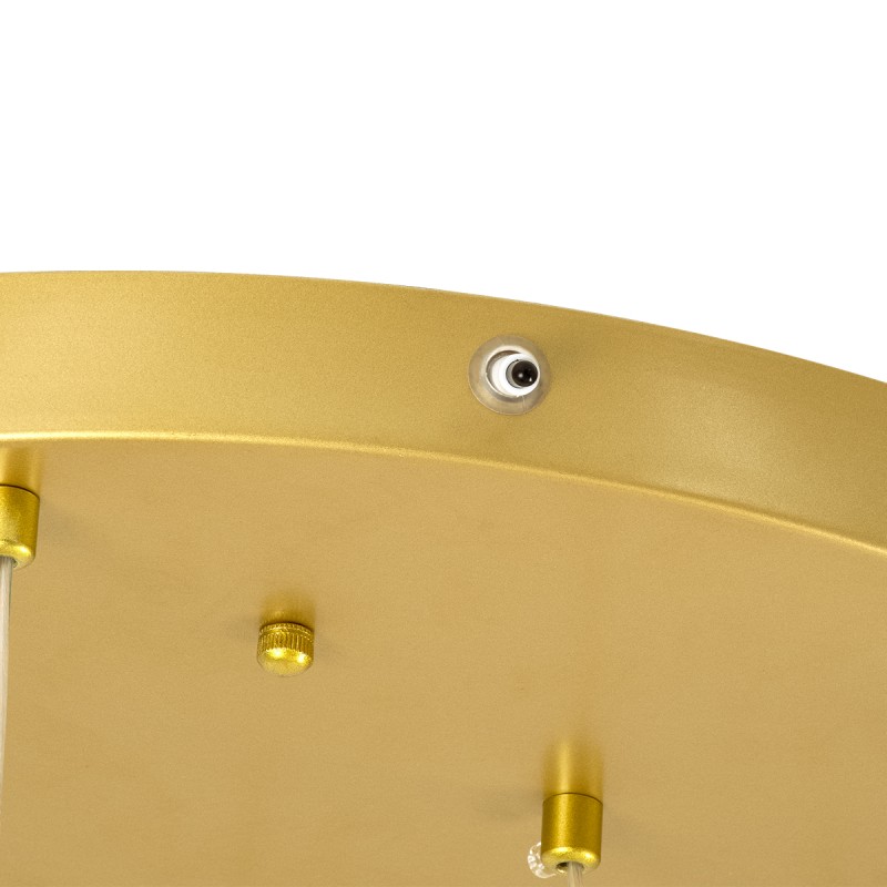 GloboStar® TEARS 61314 Κρεμαστό Φωτιστικό Οροφής Design LED CCT 36W 3960lm 180° AC 220-240V - Εναλλαγή Φωτισμού μέσω Τηλεχειριστηρίου All In One Ψυχρό 6000k+Φυσικό 4500k+Θερμό 2700k Dimmable Φ60 x Υ51.5cm - Χρυσό Βούρτσας - 3 Years Warranty