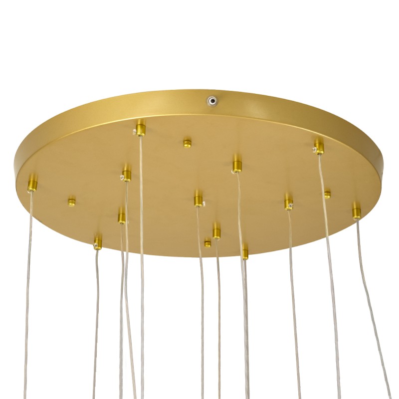 GloboStar® TEARS 61314 Κρεμαστό Φωτιστικό Οροφής Design LED CCT 36W 3960lm 180° AC 220-240V - Εναλλαγή Φωτισμού μέσω Τηλεχειριστηρίου All In One Ψυχρό 6000k+Φυσικό 4500k+Θερμό 2700k Dimmable Φ60 x Υ51.5cm - Χρυσό Βούρτσας - 3 Years Warranty