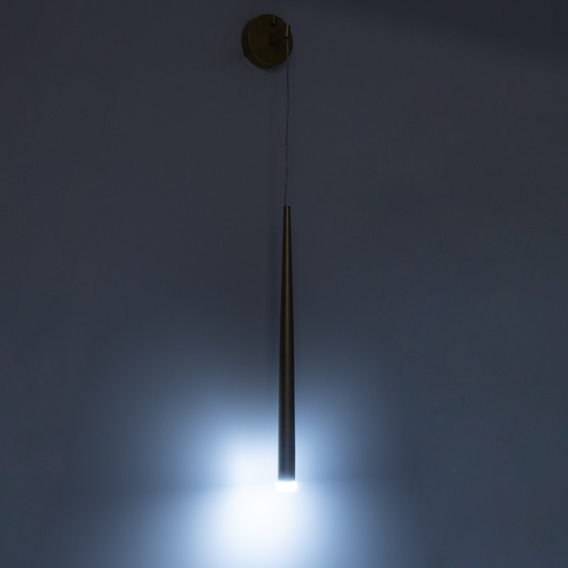 GloboStar® TEARS 61315 Φωτιστικό Τοίχου - Απλίκα Design LED CCT 3W 330lm 180° AC 220-240V - Εναλλαγή Φωτισμού μέσω Διακόπτη On/Off All In One Ψυχρό 6000k+Φυσικό 4500k+Θερμό 2700k Φ3.2 x Υ51.5cm - Μαύρο - 3 Years Warranty