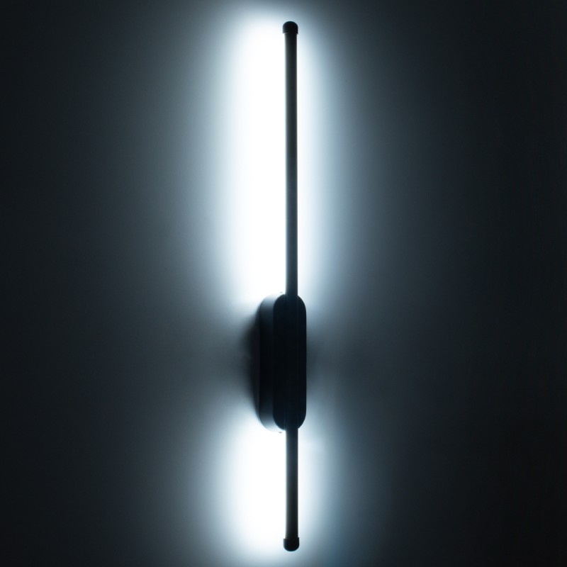 GloboStar® HARLEM 61331 Φωτιστικό Τοίχου - Απλίκα Design LED CCT 9W 1080lm 120° AC 220-240V - Εναλλαγή Φωτισμού μέσω Διακόπτη On/Off All In One Ψυχρό 6000k+Φυσικό 4500k+Θερμό 2700k Μ5 x Π4 x Υ60cm - Μαύρο - 3 Years Warranty