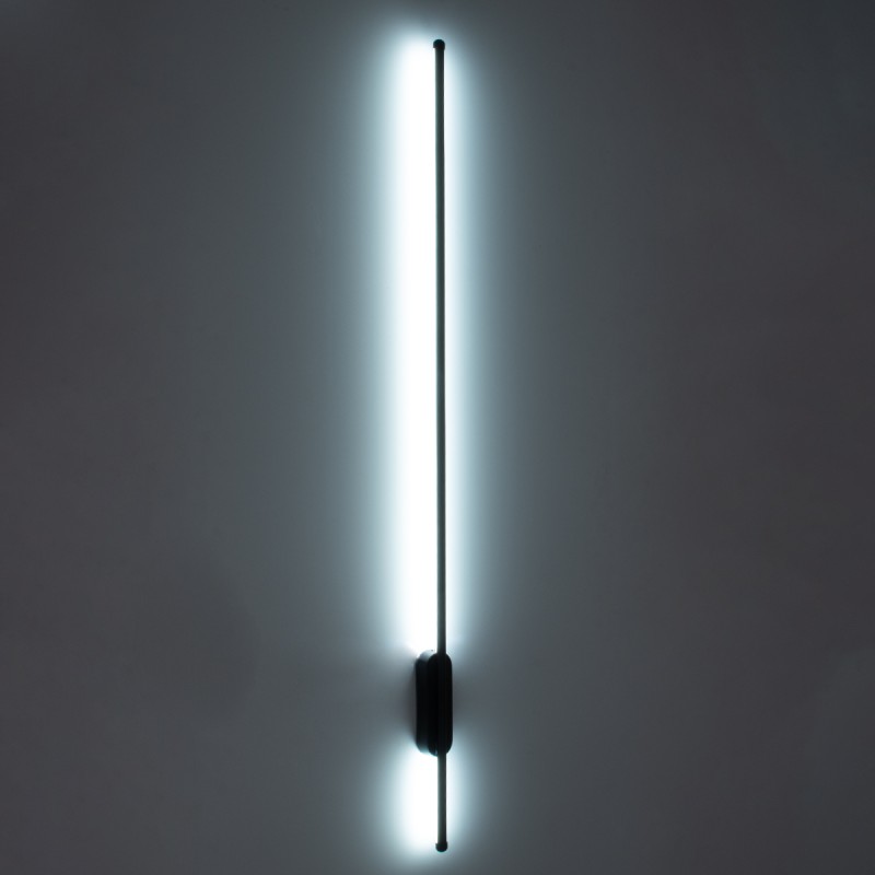 GloboStar® HARLEM 61335 Φωτιστικό Τοίχου - Απλίκα Design LED CCT 18W 2160lm 120° AC 220-240V - Εναλλαγή Φωτισμού μέσω Διακόπτη On/Off All In One Ψυχρό 6000k+Φυσικό 4500k+Θερμό 2700k Μ5 x Π4 x Υ120cm - Μαύρο - 3 Years Warranty