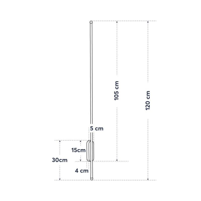 GloboStar® HARLEM 61335 Φωτιστικό Τοίχου - Απλίκα Design LED CCT 18W 2160lm 120° AC 220-240V - Εναλλαγή Φωτισμού μέσω Διακόπτη On/Off All In One Ψυχρό 6000k+Φυσικό 4500k+Θερμό 2700k Μ5 x Π4 x Υ120cm - Μαύρο - 3 Years Warranty
