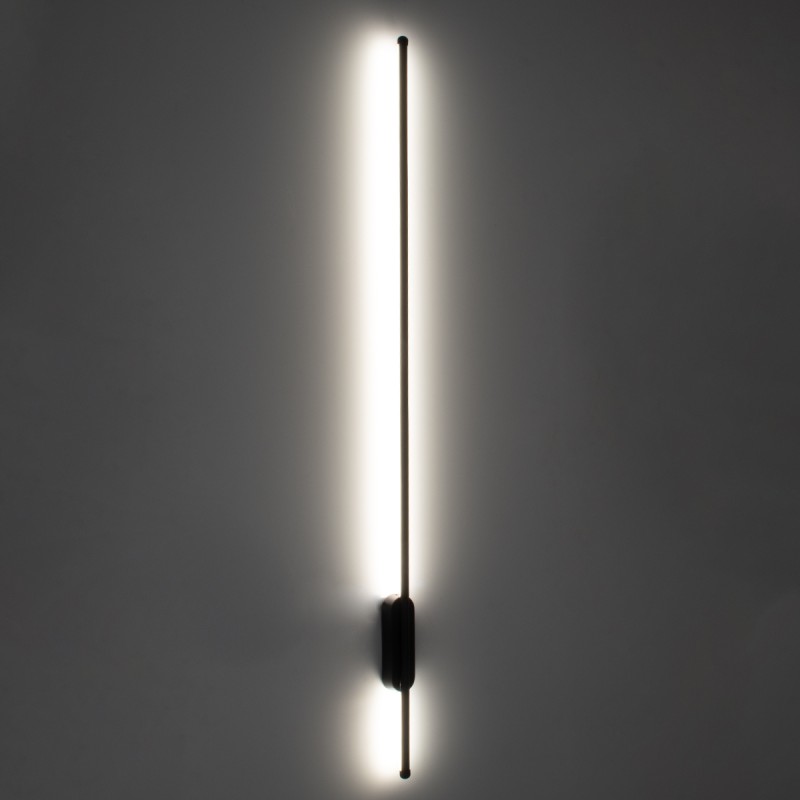 GloboStar® HARLEM 61335 Φωτιστικό Τοίχου - Απλίκα Design LED CCT 18W 2160lm 120° AC 220-240V - Εναλλαγή Φωτισμού μέσω Διακόπτη On/Off All In One Ψυχρό 6000k+Φυσικό 4500k+Θερμό 2700k Μ5 x Π4 x Υ120cm - Μαύρο - 3 Years Warranty