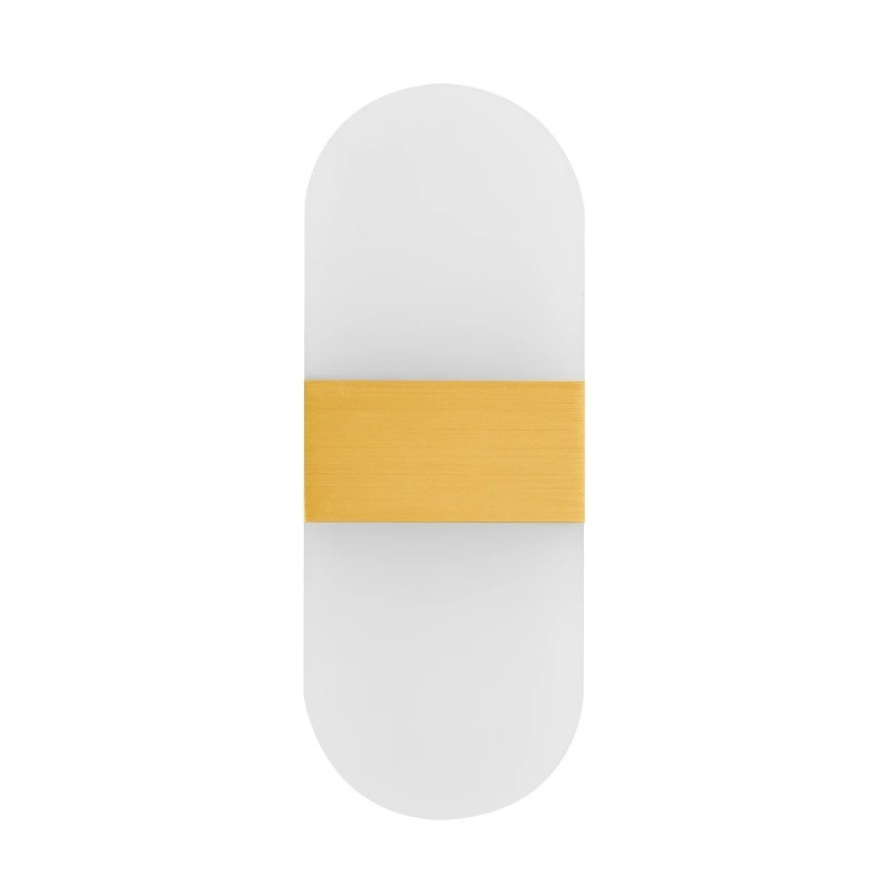 GLOBOSTAR® RARE 61338 Μοντέρνο Φωτιστικό Τοίχου - Απλίκα LED 5W 600lm 180° AC 220-240V IP20 Ρυθμιζόμενο Λευκό CCT με On/Off 2700K/4500K/6000K - Lumileds SMD Chip - Χρυσό Βούρτσας - Μ10 x Π4 x Υ27cm - 3 Χρόνια Εγγύηση