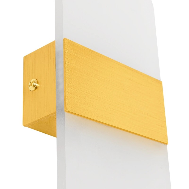 GLOBOSTAR® RARE 61338 Μοντέρνο Φωτιστικό Τοίχου - Απλίκα LED 5W 600lm 180° AC 220-240V IP20 Ρυθμιζόμενο Λευκό CCT με On/Off 2700K/4500K/6000K - Lumileds SMD Chip - Χρυσό Βούρτσας - Μ10 x Π4 x Υ27cm - 3 Χρόνια Εγγύηση