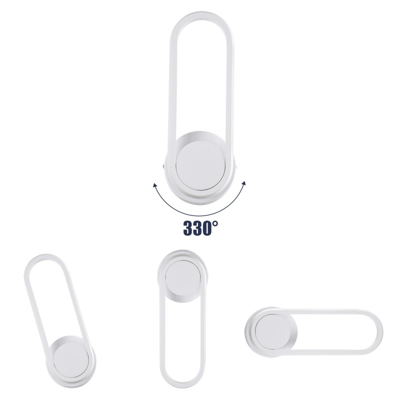 GloboStar® DALLAS 61346 Φωτιστικό Τοίχου - Απλίκα Design LED CCT 12W 1440lm 360° AC 220-240V - Εναλλαγή Φωτισμού μέσω Διακόπτη On/Off All In One Ψυχρό 6000k+Φυσικό 4500k+Θερμό 2700k Μ12 x Π6.5 x Υ32cm - Λευκό - 3 Years Warranty