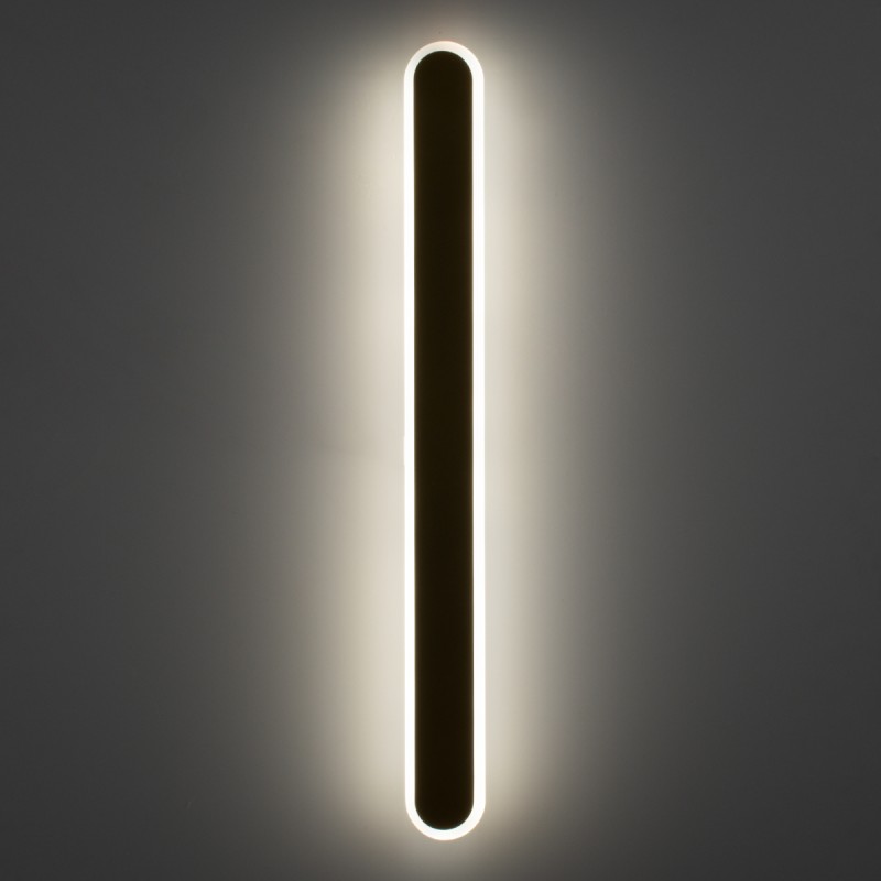 GLOBOSTAR® HOUSTON 61347 Μοντέρνο Φωτιστικό Τοίχου - Απλίκα LED 18W 2160lm 360° AC 220-240V IP20 Ρυθμιζόμενο Λευκό CCT με On/Off 2700K/4500K/6000K - Lumileds SMD Chip - Μαύρο Ματ - Μ6 x Π3 x Υ60cm - 3 Χρόνια Εγγύηση