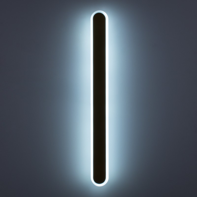 GLOBOSTAR® HOUSTON 61347 Μοντέρνο Φωτιστικό Τοίχου - Απλίκα LED 18W 2160lm 360° AC 220-240V IP20 Ρυθμιζόμενο Λευκό CCT με On/Off 2700K/4500K/6000K - Lumileds SMD Chip - Μαύρο Ματ - Μ6 x Π3 x Υ60cm - 3 Χρόνια Εγγύηση