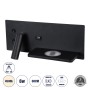 GLOBOSTAR® PALADIN 61352 Μοντέρνο Φωτιστικό Τοίχου - Απλίκα Ξενοδοχείου Reading Light με Φορτιστή USB 3A & Wireless 20W LED 6W 720lm 36° & 360° AC 220-240V IP20 Φυσικό Λευκό 4500K - Bridgelux COB Chip & TÜV SÜD Driver - Μαύρο Ματ - Μ30 x Π11 x