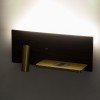 GloboStar® PALADIN 61362 Μοντέρνο Φωτιστικό Τοίχου - Απλίκα Ξενοδοχείου Bed Side LED 6W 720lm 36° AC 220-240V - Reading Light & Κρυφός Φωτισμός - Φορτιστές USB 3A & Wireless 20W - Μ30 x Π11 x Υ12cm - Φυσικό Λευκό 4500K - Ξύλο & Χρυσό - Δεξί