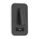 GLOBOSTAR® LADY-O 61365 Μοντέρνο Φωτιστικό Τοίχου - Απλίκα Ξενοδοχείου Reading Light με Φορτιστή USB 3A LED 10W 1000lm 36° & 360° AC 220-240V IP20 Φυσικό Λευκό 4500K - Bridgelux COB Chip & TÜV SÜD Driver - Γκρι Ανθρακί Ματ - Μ10.5 x Π10 x Υ18.5cm