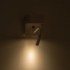 GloboStar® IBIS 61368 Μοντέρνο Φωτιστικό Τοίχου - Απλίκα Ξενοδοχείου Bed Side LED 10W 1100lm 36° & 360° AC 220-240V - Reading Light & Up/Down Light - Φορτιστής USB 3A - Μ10 x Π6.1 x Υ18cm - Φυσικό Λευκό 4500K - Λευκό