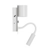 GloboStar® IBIS 61368 Μοντέρνο Φωτιστικό Τοίχου - Απλίκα Ξενοδοχείου Bed Side LED 10W 1100lm 36° & 360° AC 220-240V - Reading Light & Up/Down Light - Φορτιστής USB 3A - Μ10 x Π6.1 x Υ18cm - Φυσικό Λευκό 4500K - Λευκό