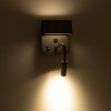 GLOBOSTAR® IBIS 61369 Μοντέρνο Φωτιστικό Τοίχου - Απλίκα Ξενοδοχείου Reading Light με Φορτιστή USB 3A LED 10W 1100lm 36° & 360° AC 220-240V IP20 Φυσικό Λευκό 4500K - Bridgelux COB Chip & TÜV SÜD Driver - Γκρι Ανθρακί Ματ - Μ10 x Π6.1 x Υ18cm - 3 Χ
