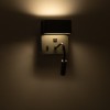 GLOBOSTAR® IBIS 61369 Μοντέρνο Φωτιστικό Τοίχου - Απλίκα Ξενοδοχείου Reading Light με Φορτιστή USB 3A LED 10W 1100lm 36° & 360° AC 220-240V IP20 Φυσικό Λευκό 4500K - Bridgelux COB Chip & TÜV SÜD Driver - Γκρι Ανθρακί Ματ - Μ10 x Π6.1 x Υ18cm - 3 Χ