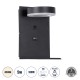 GloboStar® CROWN 61370 Μοντέρνο Φωτιστικό Τοίχου - Απλίκα Ξενοδοχείου Bed Side LED 5W 550lm 120° AC 220-240V - Reading Light - Φορτιστής USB 3A - Μ15 x Π15 x Υ23cm - Φυσικό Λευκό 4500K - Μαύρο GloboStar® CROWN 61370 Μοντέρνο Φωτιστικό Τοίχου - Απλίκα Ξενοδοχείου Bed Side LED 5W 550lm 120° AC 220-240V - Reading Light - Φορτιστής USB 3A - Μ15 x Π15 x Υ23cm - Φυσικό Λευκό 4500K - Μαύρο