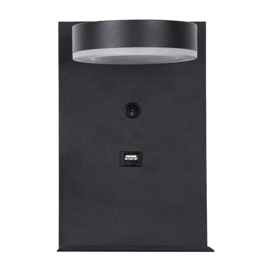 GloboStar® CROWN 61370 Μοντέρνο Φωτιστικό Τοίχου - Απλίκα Ξενοδοχείου Bed Side LED 5W 550lm 120° AC 220-240V - Reading Light - Φορτιστής USB 3A - Μ15 x Π15 x Υ23cm - Φυσικό Λευκό 4500K - Μαύρο GloboStar® CROWN 61370 Μοντέρνο Φωτιστικό Τοίχου - Απλίκα Ξενοδοχείου Bed Side LED 5W 550lm 120° AC 220-240V - Reading Light - Φορτιστής USB 3A - Μ15 x Π15 x Υ23cm - Φυσικό Λευκό 4500K - Μαύρο