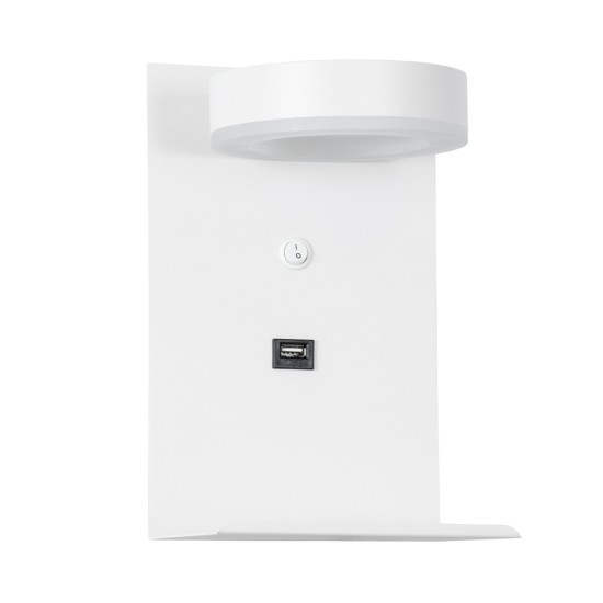 GloboStar® CROWN 61371 Μοντέρνο Φωτιστικό Τοίχου - Απλίκα Ξενοδοχείου Bed Side LED 5W 550lm 120° AC 220-240V - Reading Light - Φορτιστής USB 3A - Μ15 x Π15 x Υ23cm - Φυσικό Λευκό 4500K - Λευκό GloboStar® CROWN 61371 Μοντέρνο Φωτιστικό Τοίχου - Απλίκα Ξενοδοχείου Bed Side LED 5W 550lm 120° AC 220-240V - Reading Light - Φορτιστής USB 3A - Μ15 x Π15 x Υ23cm - Φυσικό Λευκό 4500K - Λευκό