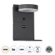 GloboStar® CROWN 61372 Μοντέρνο Φωτιστικό Τοίχου - Απλίκα Ξενοδοχείου Bed Side LED 5W 550lm 120° AC 220-240V - Reading Light - Φορτιστής USB 3A - Μ15 x Π15 x Υ23cm - Φυσικό Λευκό 4500K - Γκρι Ανθρακί GloboStar® CROWN 61372 Μοντέρνο Φωτιστικό Τοίχου - Απλίκα Ξενοδοχείου Bed Side LED 5W 550lm 120° AC 220-240V - Reading Light - Φορτιστής USB 3A - Μ15 x Π15 x Υ23cm - Φυσικό Λευκό 4500K - Γκρι Ανθρακί