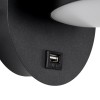 GLOBOSTAR® REGENCY 61373 Μοντέρνο Φωτιστικό Τοίχου - Απλίκα Ξενοδοχείου Reading Light με Φορτιστή USB 3A LED 8W 920lm 120° AC 220-240V IP20 Φυσικό Λευκό 4500K - Bridgelux SMD Chip & TÜV SÜD Driver - Μαύρο Ματ - Μ12 x Π12 x Υ13cm - 3 Χρόνια Εγγύηση